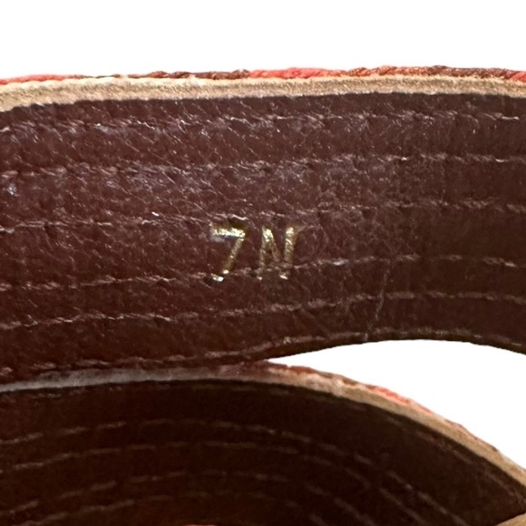 Eric Javitz Sandals Size 7 Cork Wedge Slip On Mulit-Colored Boho Shoes - Picture 9 of 9